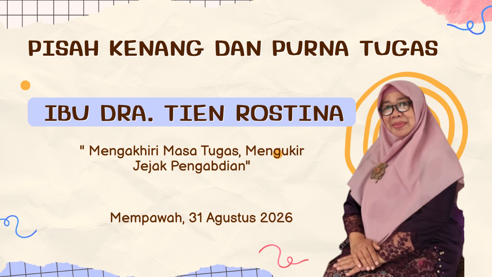 Pisah Kenang Dra. Rostina, MAN Mempawah Lepas Tenaga Pendidik yang Memasuki Masa Purna Tugas